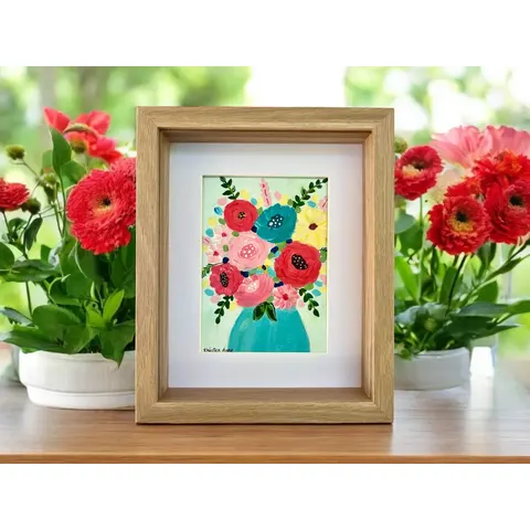 'Radiant Rose Bouquet 2' - 28cm x 23cm x 4.5cm Framed