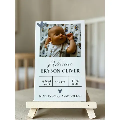 Baby Boy Birth Announcement Magnet 3 - 7.5cm x 12cm