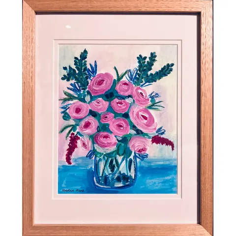 'Floral Symphony 2' - 40cm x 30cm x 4cm Framed