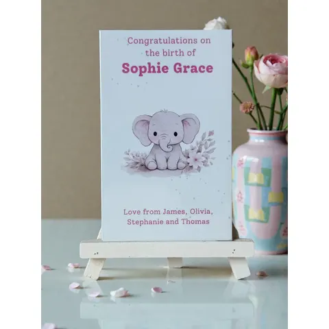 Baby Girl Birth Announcement Magnet 4 - 7.5cm x 12cm