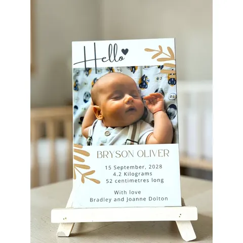 Baby Boy Birth Announcement Magnet 2 - 7.5cm x 12cm