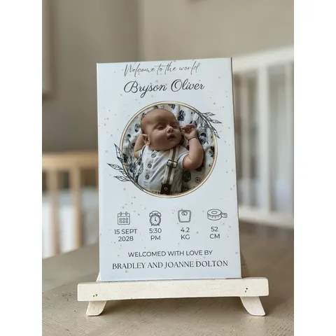 Baby Boy Birth Announcement Magnet 1 - 7.5cm x 12cm