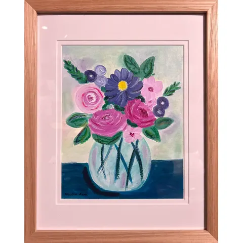 'Floral Symphony 3' - 40cm x 30cm x 4cm Framed