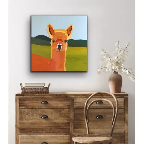 'Alpaca Bliss' - 80cm x 80cm x 3.8cm Unframed