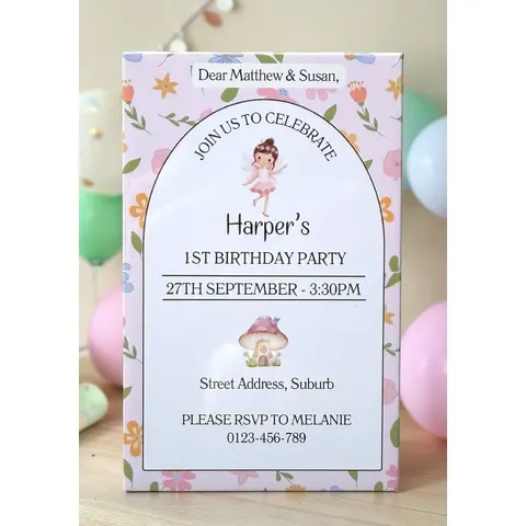 Magnet Fairy Birthday Inviation