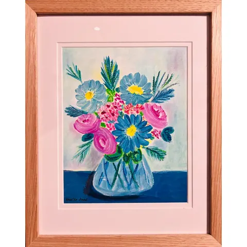 'Floral Symphony 1' - 40cm x 30cm x 4cm Framed